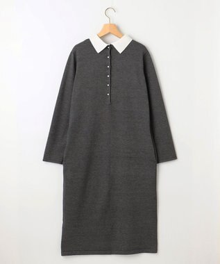 組曲 【新色追加！】Elena襟付き ニットワンピース グレー系8