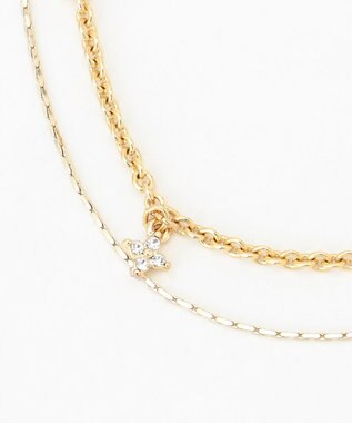 組曲 フラワービジューチェーンネックレス ゴールド系