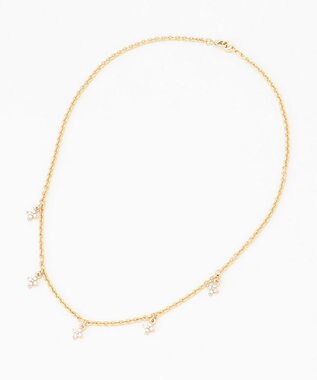 組曲 フラワービジューチェーンネックレス ゴールド系