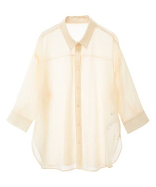 AMERICAN HOLIC シアーボイルレギュラー7分袖シャツ Ecru