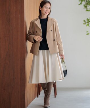 組曲 コットンカシミヤ混 クルーネックニット ネイビー系