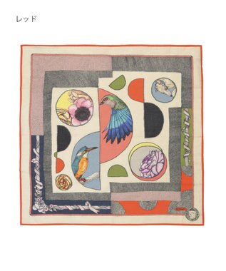 MOONBAT SWASH LONDON コットンプリントスカーフ レッド