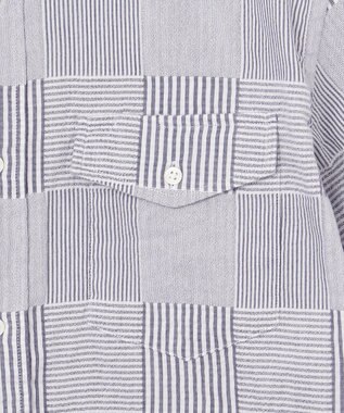 J.PRESS MEN 【クールマックス】サッカーパッチワーク シャツ ネイビー系9