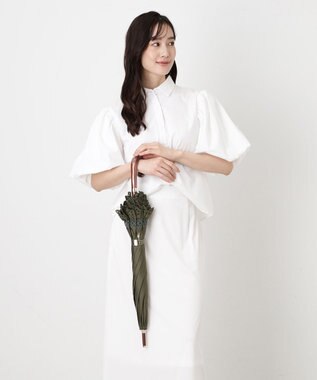 MOONBAT 【遮光/晴雨兼用日傘】POLO RALPH LAUREN(ポロ ラルフローレン) エンブフリル 長傘 遮熱 UV カーキー