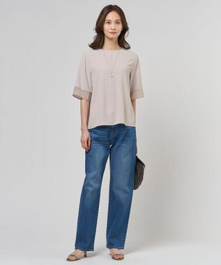 J.PRESS LADIES S 【セットアップ対応】Light ジョーゼット プルオーバー ブラウス ベージュ系