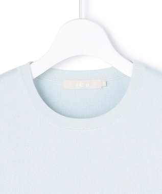 ICB コットンポリエステルスムース  プルオーバー ニット クラウドサックス