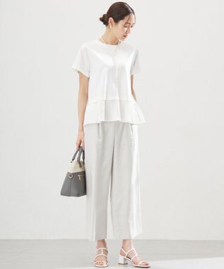 組曲 S リネンレーヨンワイド パンツ グレージュ系