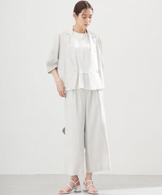 組曲 リネンレーヨンワイド パンツ グレージュ系