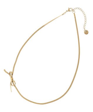 AMERICAN HOLIC ステンレス　アシメトリーリボンネックレス Gold