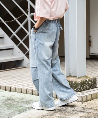 WEGO デニムパラシュートパンツ デニム中濃加工色