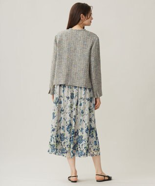 自由区 ラメノットファンシーツイード ジャケット ブルーグレー系