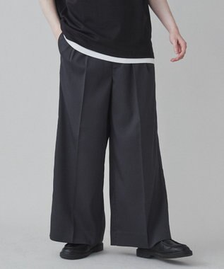 WEGO 【ユニセックス着用ITEM】ワイドストレートスラックス ダークグレー