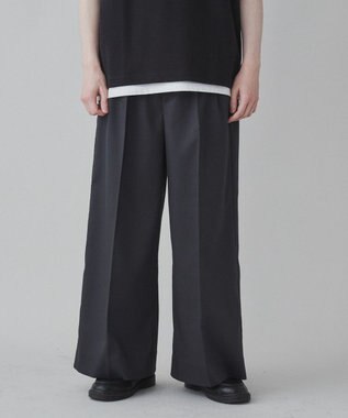 WEGO 【ユニセックス着用ITEM】ワイドストレートスラックス ダークグレー