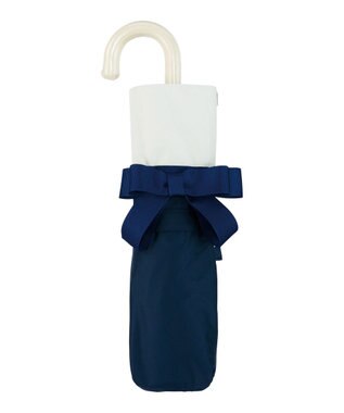 MOONBAT estaa 晴雨兼用 折りたたみ傘 グログランテープリボン 日傘 遮光 遮熱 UV ディープブルー