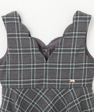 ANY KIDS チェック柄 ジャンパースカート グレー系チェック