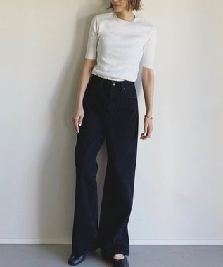 woadblue ＜坪田あさみさんコラボ＞SALUU サルーノアール /デニムパンツ ブラック BLACK