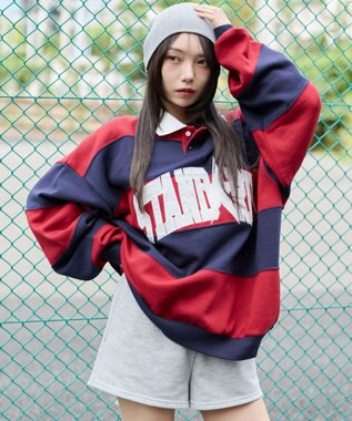 WEGO 【ユニセックス着用ITEM】カレッジロゴラガースウェット ワイン