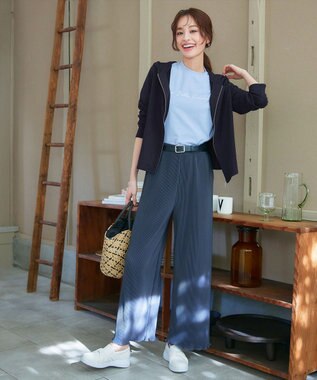 Tiaclasse L 【UVケア・接触冷感】“やみつき”ショートパーカー ネイビー