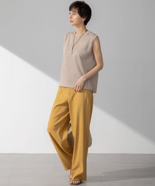 23区 S 【CanCam10月号掲載/新色追加】シャイニーシアー ノースリーブ ニット ベージュ系