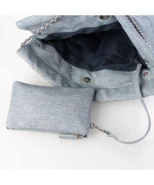 UNBILLION 【テレビ ドラマ着用アイテム】カシュカシュ cachecache / デニム風チェーンバッグ ブルー