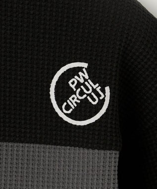 PW CIRCULUS 今が旬トップス！【ドライな肌触り / UV遮蔽率98.9% UVカット / ストレッチ】【MEN】ワッフルハーフジップトップス  ゴルフ グレー系