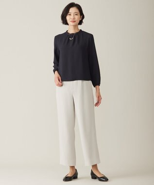 J.PRESS LADIES L 【WEB限定カラーあり・洗える】セラテリーダブルクロス セミワイド パンツ ベージュ系