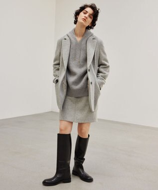 BEIGE， COURCETTE / ウールニットパーカー Md Gray