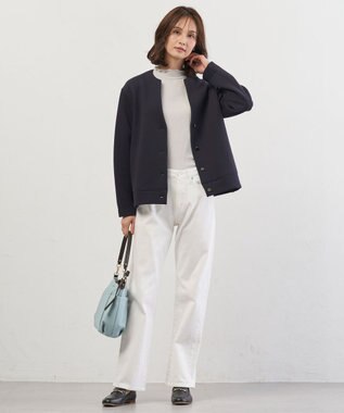 J.PRESS LADIES L 【洗える】BASIC STRETCH DENIM ボーイフィット デニム ホワイト系