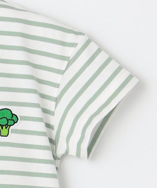 ANY KIDS 【ke ke ke】GOOD MORNING ボーダーチュニック ワンピース ミントグリーン×ホワイトボーダー