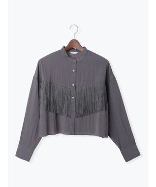 Te chichi フリンジショートシャツ《2025Autumn catalog vol.2 item》 グレー
