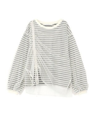 Green Parks シャーリングチュールドッキングプルオーバー Navy