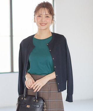 ANY SIS 【美人百花7月号掲載】ベーシッククルーネック カーディガン ネイビー