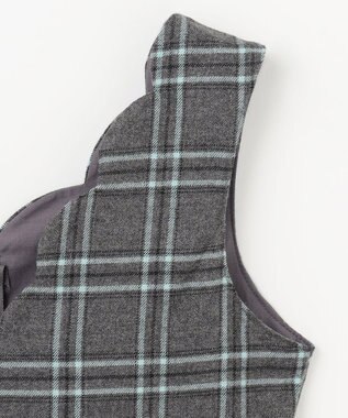 ANY KIDS チェック柄 ジャンパースカート グレー系チェック