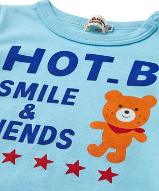 MIKI HOUSE HOT BISCUITS 【70-120cm】 ビーンズくん＆キャビットちゃん長袖Ｔシャツ ブルー