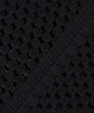 UNFILO L クロシェレースニット ハーフスリーブ プルオーバー ブラック