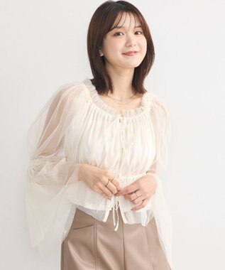 earth music&ecology チュールブラウス