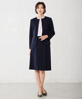 J.PRESS LADIES L 【洗える・UVカット】 アルファクロスジャージー Aライン スカート ネイビー系