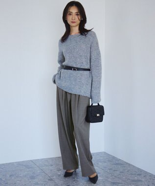 23区 S ナチュラルストレッチサキソニー バレル パンツ グレー系