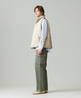 J.PRESS MEN ナイロンワッシャータフタ ダウンベスト ベージュ系