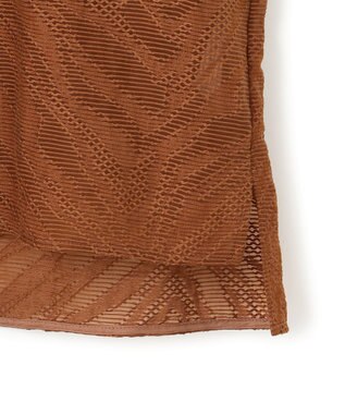 ICB 【洗える】ゼブラシアーJQ クロップドシャツ マットブラウン系