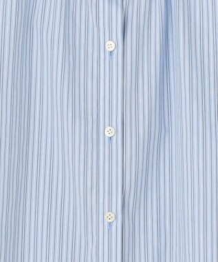 J.PRESS LADIES BEZ ドビーストライプ バンドカラー ブラウス サックス系