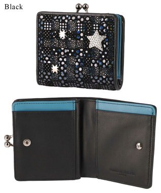 tsumori chisato CARRY キラメッシュ 2つ折り財布 がま口 ミニ財布 ブラック