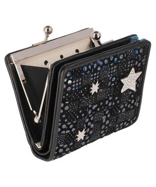 tsumori chisato CARRY キラメッシュ 2つ折り財布 がま口 ミニ財布 ブラック