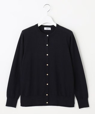 J.PRESS LADIES S 【洗える】 BASIC HI-COTTON カーディガン ネイビー系