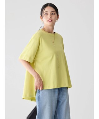 AMERICAN HOLIC 抗菌防臭＋接触冷感クルーネックカットプルオーバー Yellow