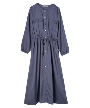 Green Parks ・ＥＬＥＮＣＡＲＥ　ＤＵＥ　イロイロ釦ドロストワンピース Blue