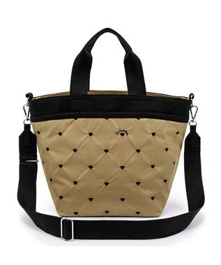 LeSportsac BUCKET TOTE/モカブラックハートエンブロイダリー モカブラックハートエンブロイダリー