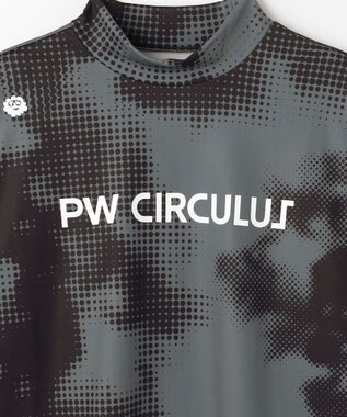 PW CIRCULUS 【裏起毛であたたか】【MEN】Dot camouflage ロングスリーブモックネックT ゴルフ ブラック系5