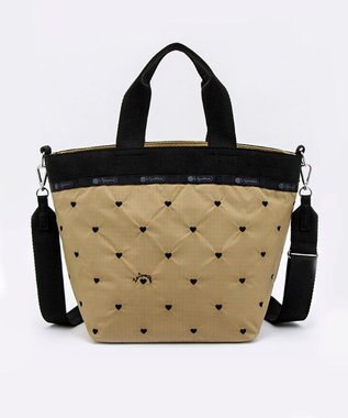 LeSportsac BUCKET TOTE/モカブラックハートエンブロイダリー モカブラックハートエンブロイダリー