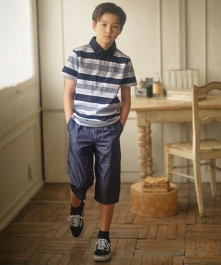 J.PRESS KIDS 【110-130cm】ボーダーポロシャツ ネイビー系1